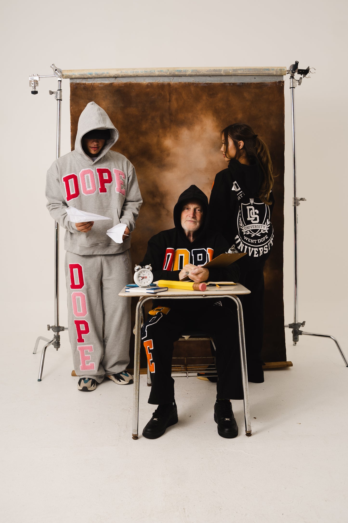 "Heather Grey/Pink" Dope Sole University Chenille Set