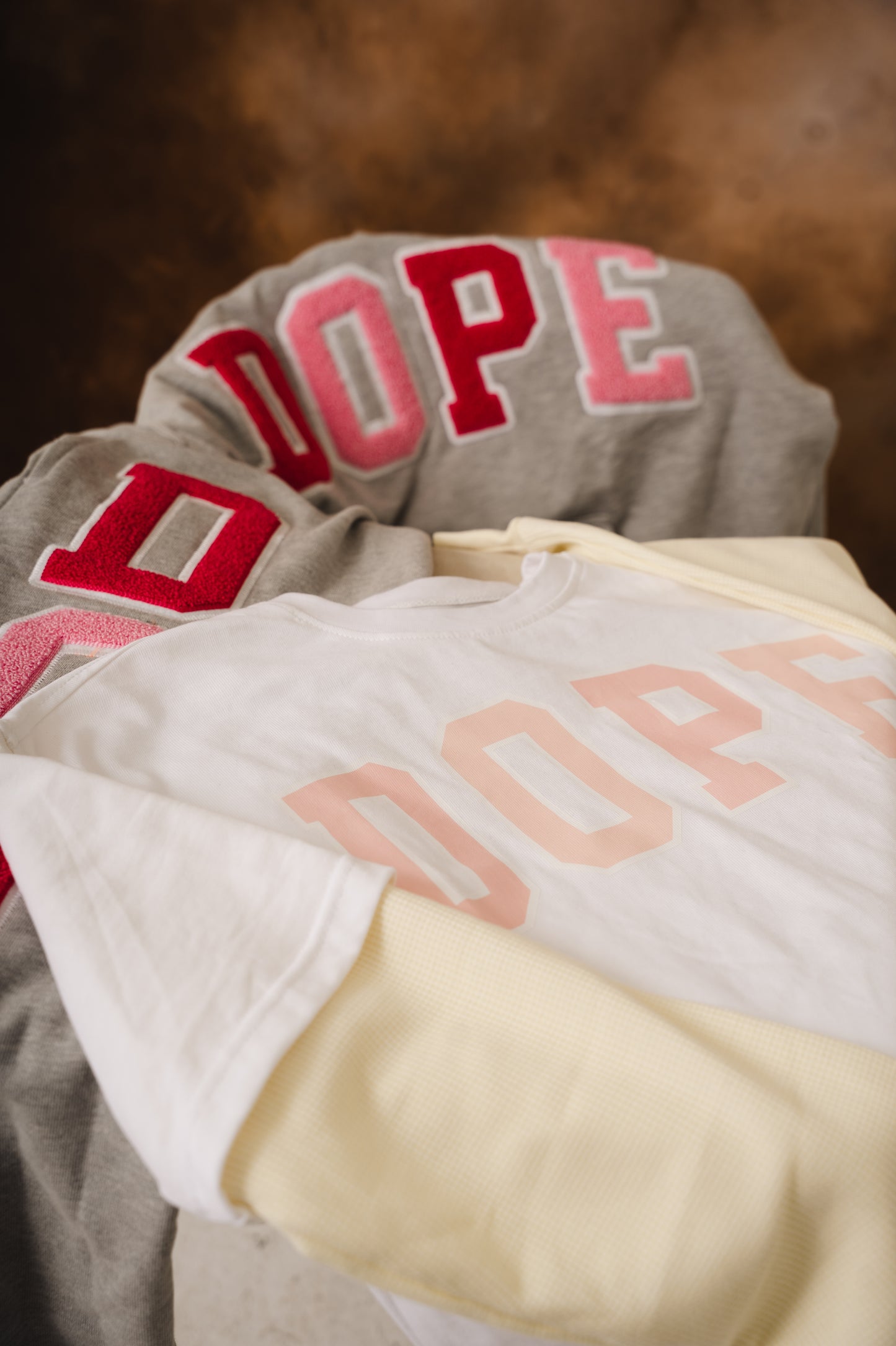 Pink "DOPE" Thermal Layered Tee (White)