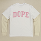 Pink "DOPE" Thermal Layered Tee (White)