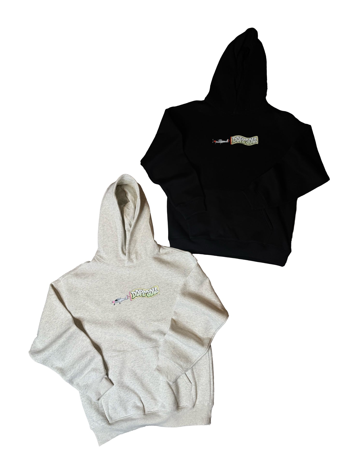 " PLANE " Logo Hoodie - Light Heather Grey