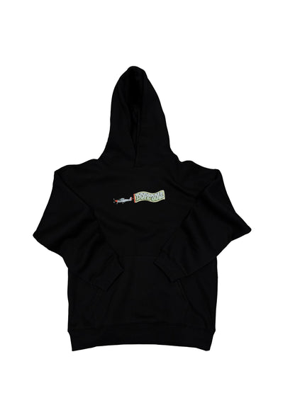 " PLANE " Logo Hoodie - Jet Black