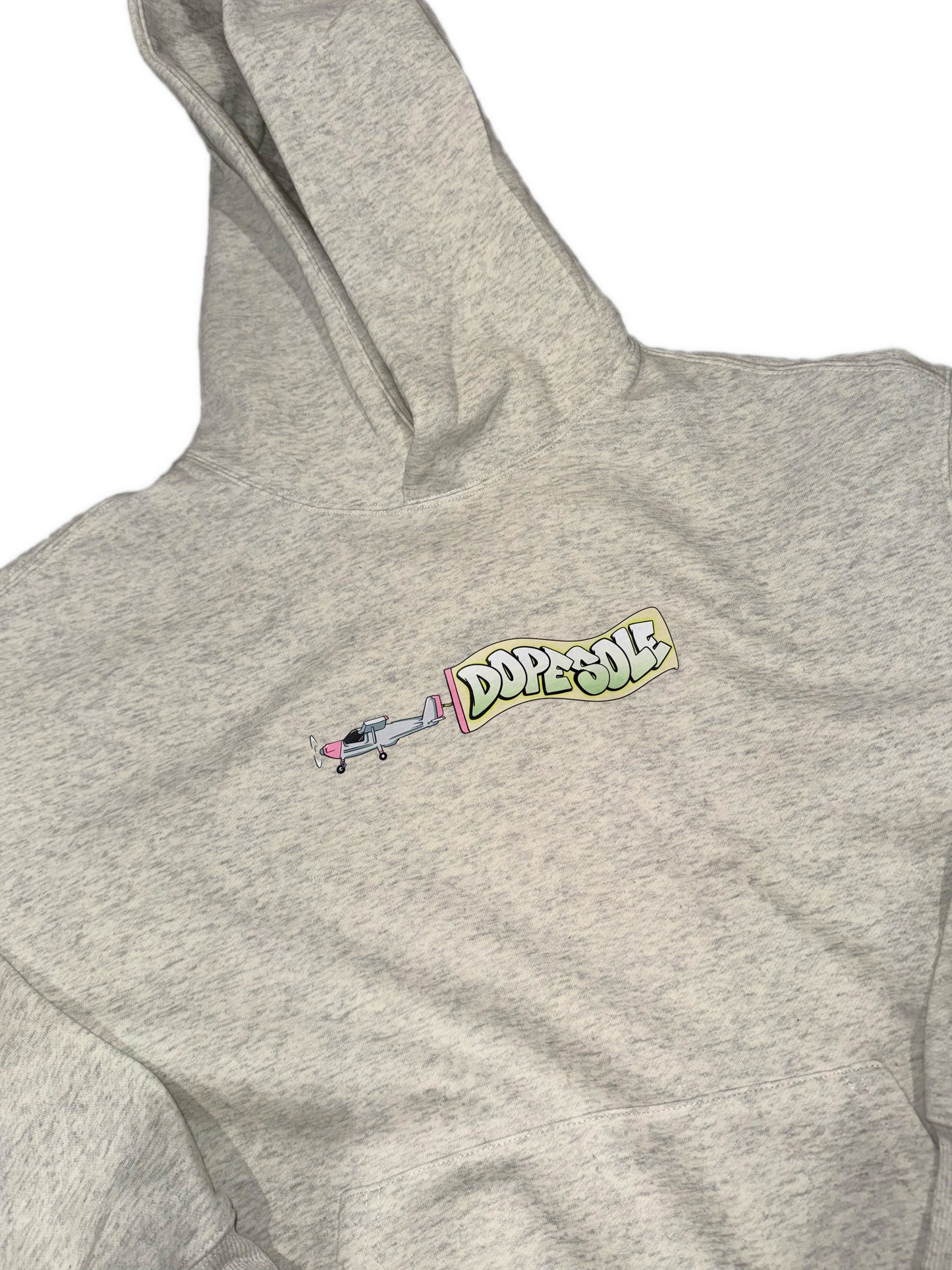 " PLANE " Logo Hoodie - Light Heather Grey